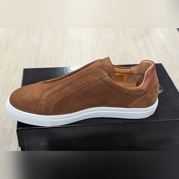 $450 Mens Magnanni "Laska" Suede Slip On Sneakers Cognac US 10.5 - Picture 6 of 9